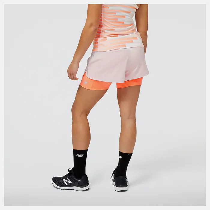 New Balance United Airlines NYC Half Printed Impact Run 2in1 Short STONE PINK Women Shorts New Balance United Airlines NYC Half Printed Impact Run 2in1 Short STONE PINK Women Shorts