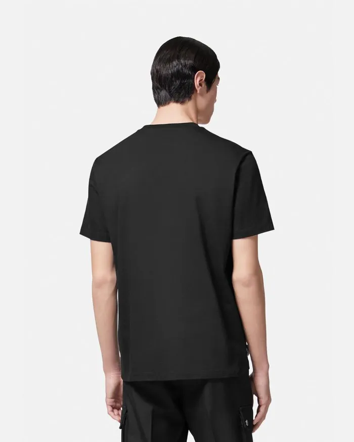 1978 ReEdition Logo TShirt Black Men Versace TShirts and Polos