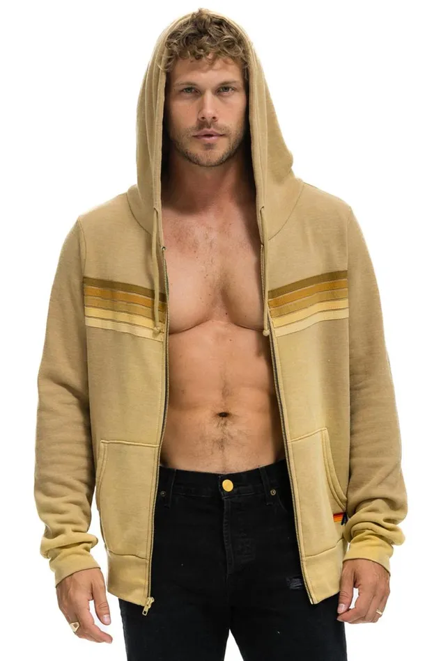 5 Stripe Hoodie 8211 Faded Tan WomenMen Aviator Nation Hoodies