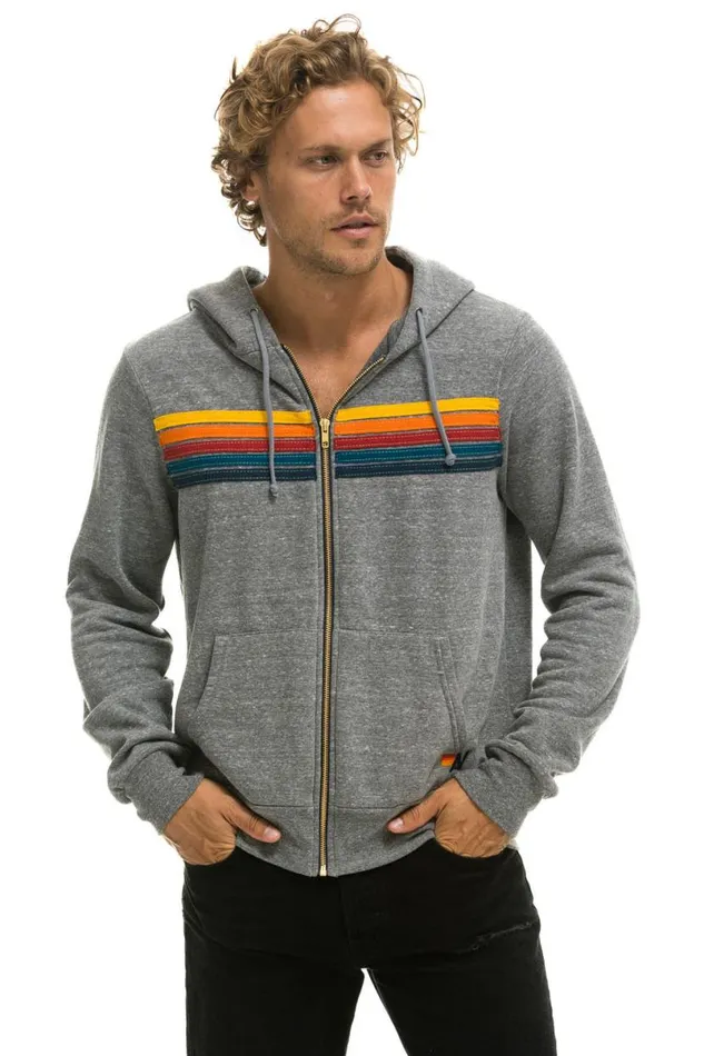 5 Stripe Hoodie 8211 Heather Grey WomenMen Aviator Nation Hoodies
