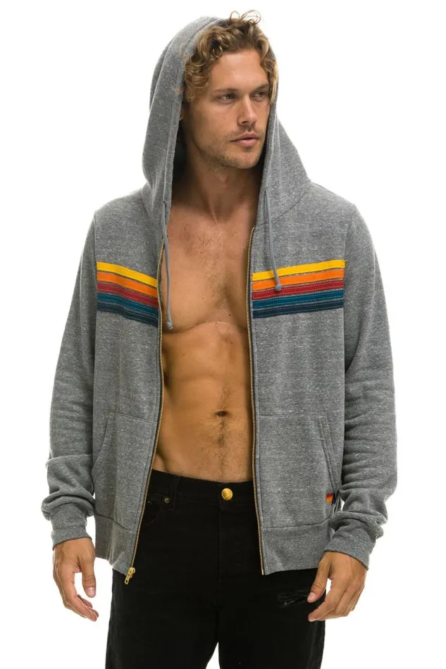 5 Stripe Hoodie 8211 Heather Grey WomenMen Aviator Nation Hoodies