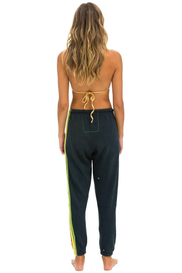 5 Stripe Sweatpants 8211 Charcoal Pink Green Women Aviator Nation Sweatpants
