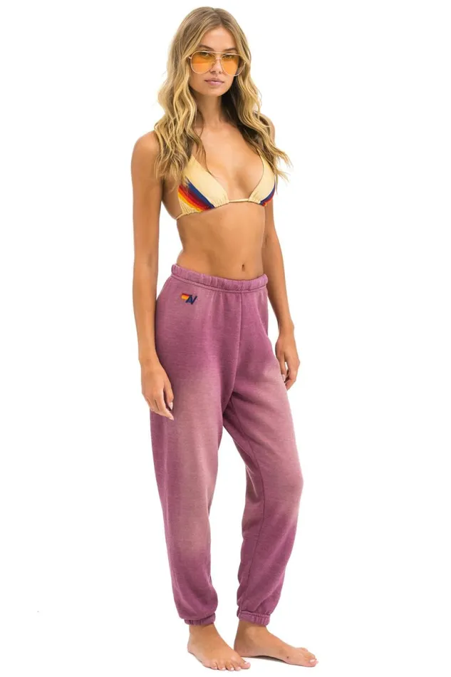 5 Stripe Sweatpants 8211 Faded Berry Women Aviator Nation Sweatpants