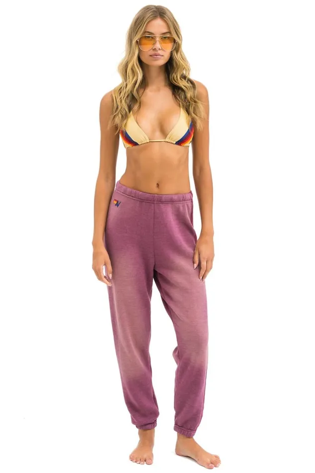 5 Stripe Sweatpants 8211 Faded Berry Women Aviator Nation Sweatpants