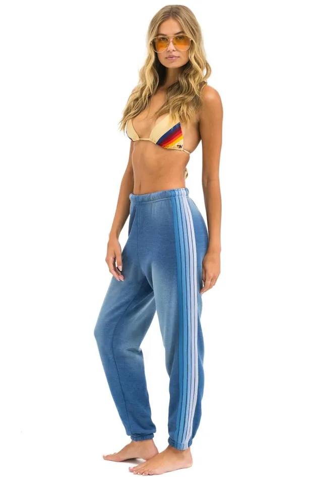5 Stripe Sweatpants 8211 Faded Water Women Aviator Nation Sweatpants
