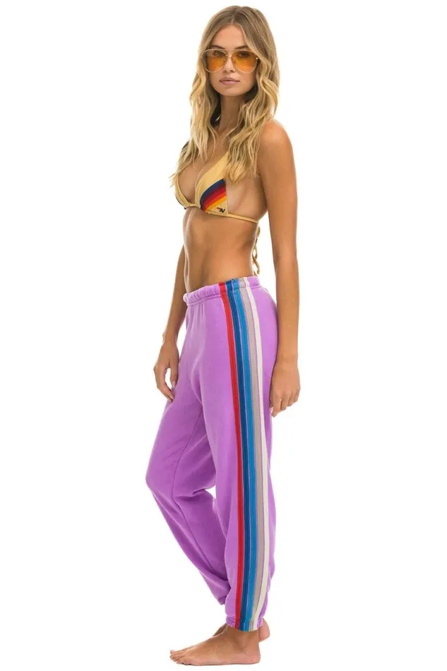 5 Stripe Sweatpants 8211 Neon Purple Usa Women Aviator Nation Sweatpants