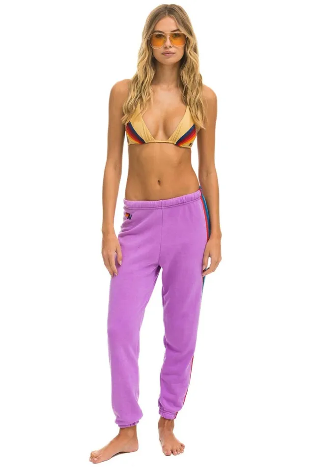 5 Stripe Sweatpants 8211 Neon Purple Usa Women Aviator Nation Sweatpants