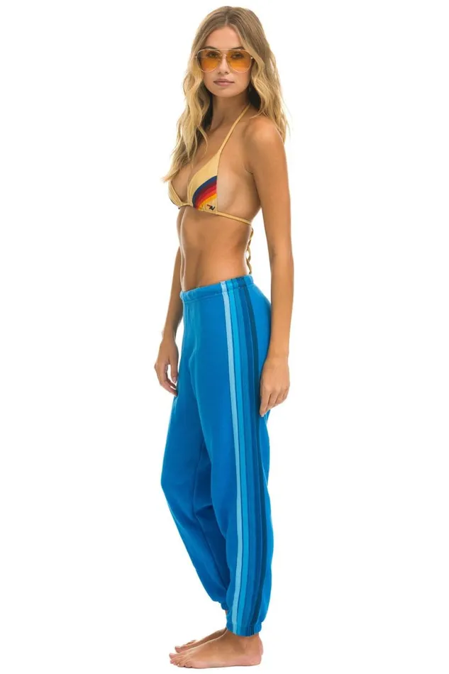 5 Stripe Sweatpants 8211 Ocean Blue Women Aviator Nation Sweatpants