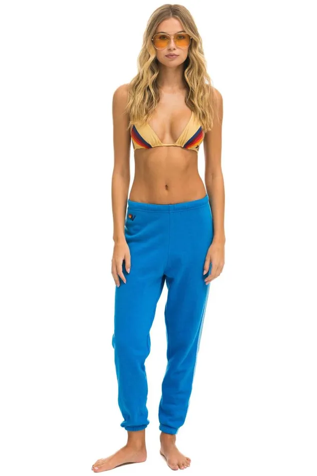 5 Stripe Sweatpants 8211 Ocean Blue Women Aviator Nation Sweatpants