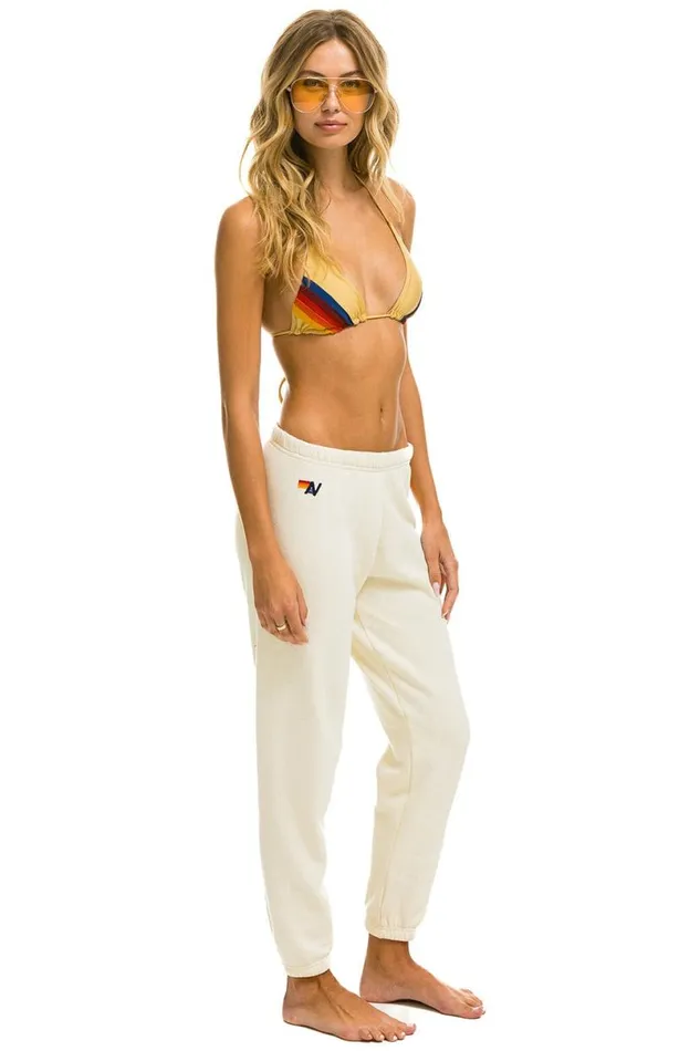 5 Stripe Sweatpants 8211 Vintage White Grey Women Aviator Nation Sweatpants