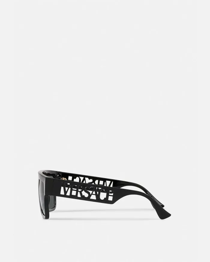 90s Vintage Logo Sunglasses Black WomenMen Versace Sunglasses