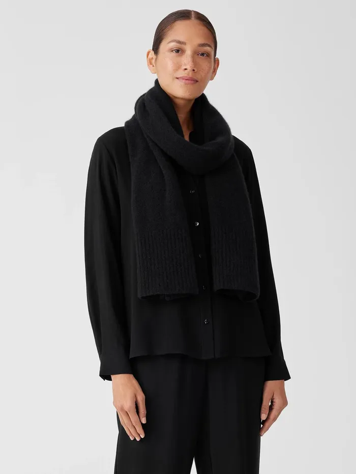Accessories Women Eileen Fisher Cashmere Silk Bliss Scarf Black