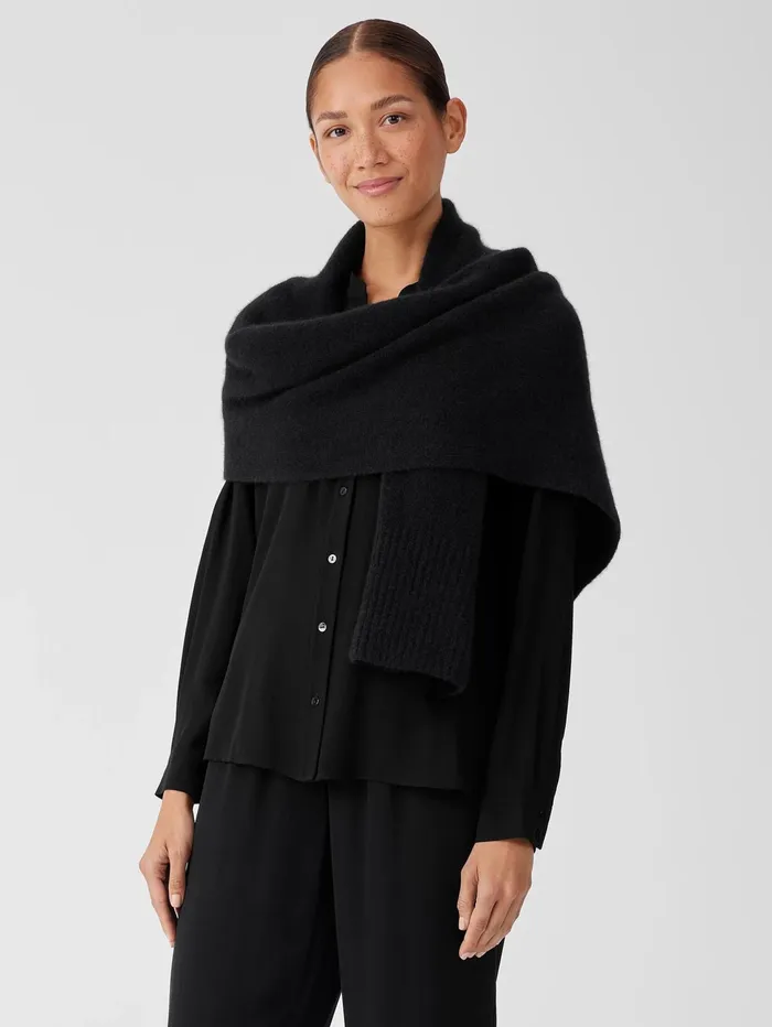 Accessories Women Eileen Fisher Cashmere Silk Bliss Scarf Black