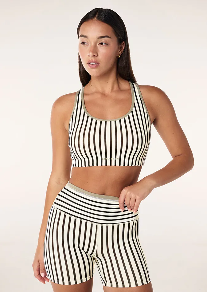Activewear PE Nation Women STELLAR SPORTS BRA IN WHISPER WHITE STRIPE