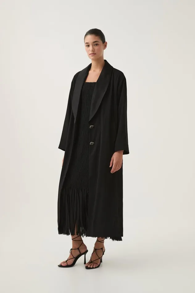 Aje Blazers Jackets and Coats Kara Long Line Crepe Coat Black 8211 Women Aje Blazers Jackets and Coats Kara Long Line Crepe Coat Black 8211 Women