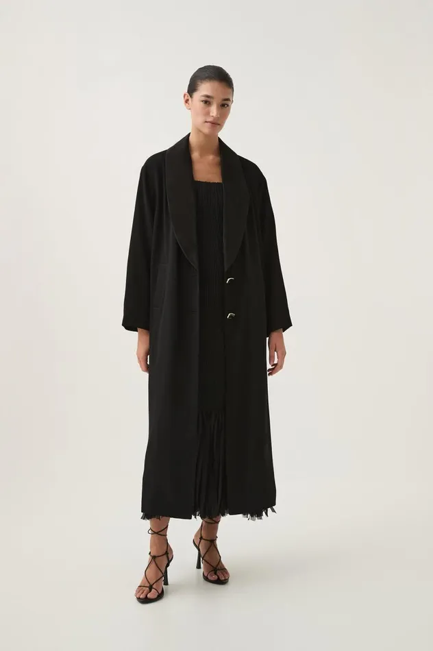 Aje Blazers Jackets and Coats Kara Long Line Crepe Coat Black 8211 Women Aje Blazers Jackets and Coats Kara Long Line Crepe Coat Black 8211 Women