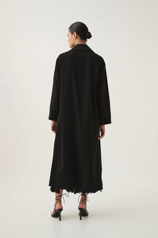 Aje Blazers Jackets and Coats Kara Long Line Crepe Coat Black 8211 Women Aje Blazers Jackets and Coats Kara Long Line Crepe Coat Black 8211 Women