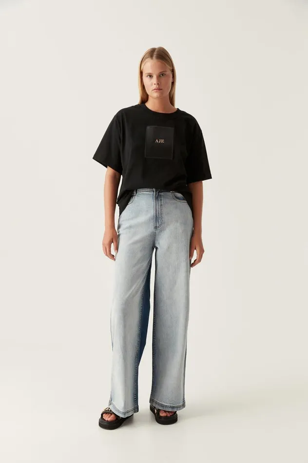 Aje Denim Embrace Wide Leg Jeans Two Tone Indigo 8211 Women