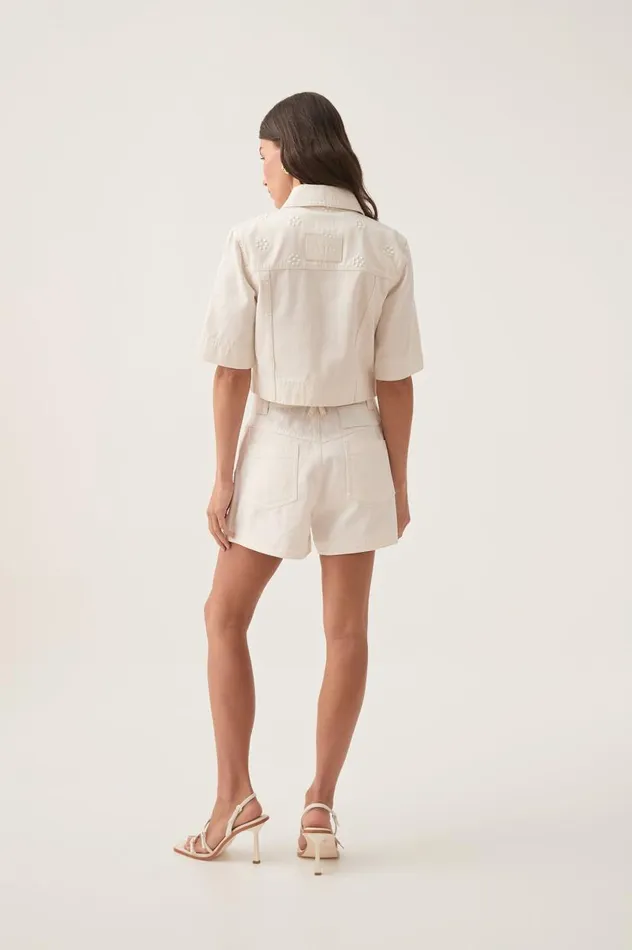 Aje Denim Ren Belmond Denim Short White 8211 Women