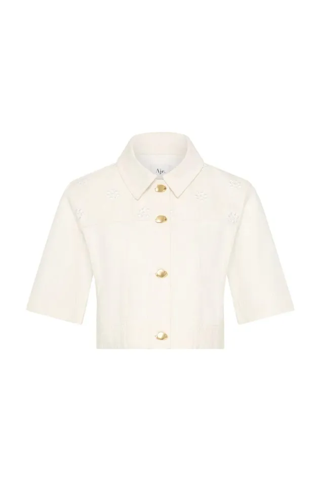 Aje Denim Ren Denim Crop Shirt White 8211 Women Aje Denim Ren Denim Crop Shirt White 8211 Women