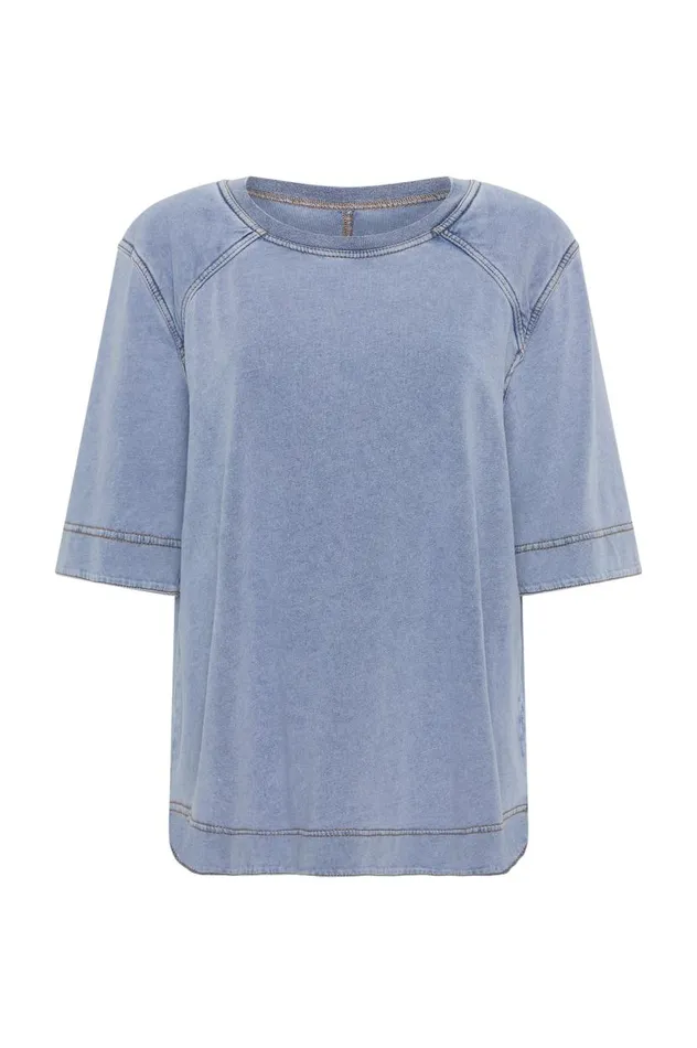 Aje Denim Surreal Denim Overdye Tee Classic Wash 8211 Women Aje Denim Surreal Denim Overdye Tee Classic Wash 8211 Women