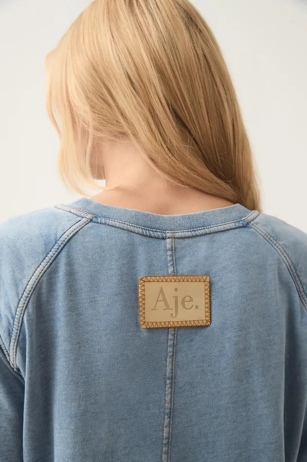 Aje Denim Surreal Denim Overdye Tee Classic Wash 8211 Women Aje Denim Surreal Denim Overdye Tee Classic Wash 8211 Women