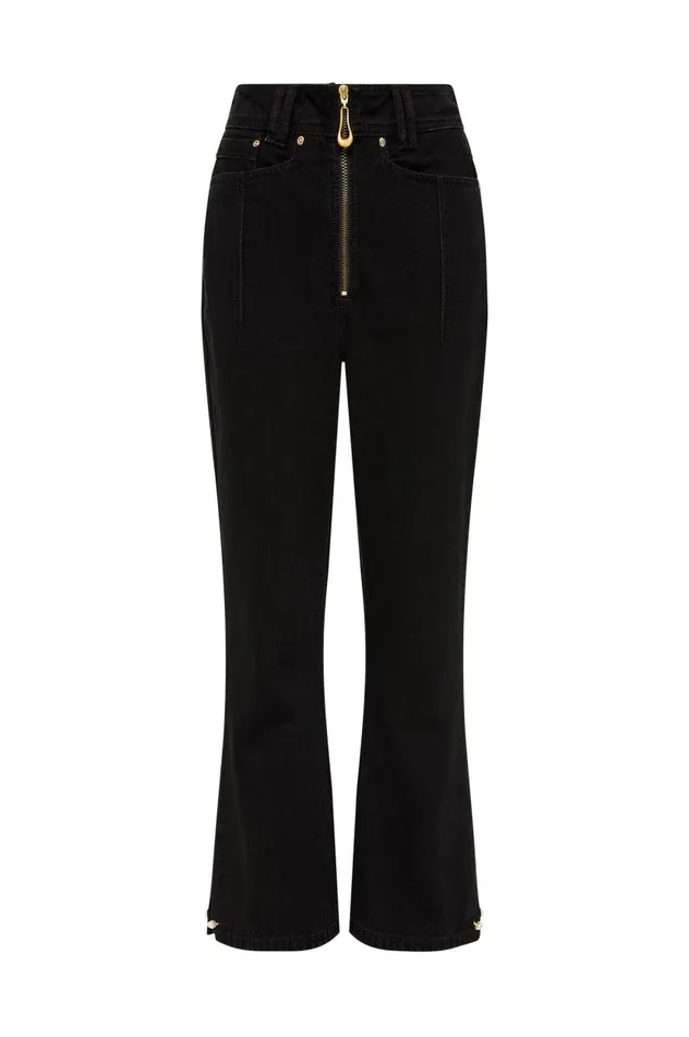 Aje Denim Willa Bootleg Jeans Black 8211 Women