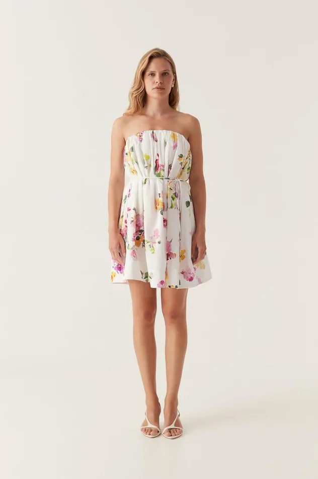 Aje Dresses Ayla Strapless Mini Dress Scattered Floral 8211 Women