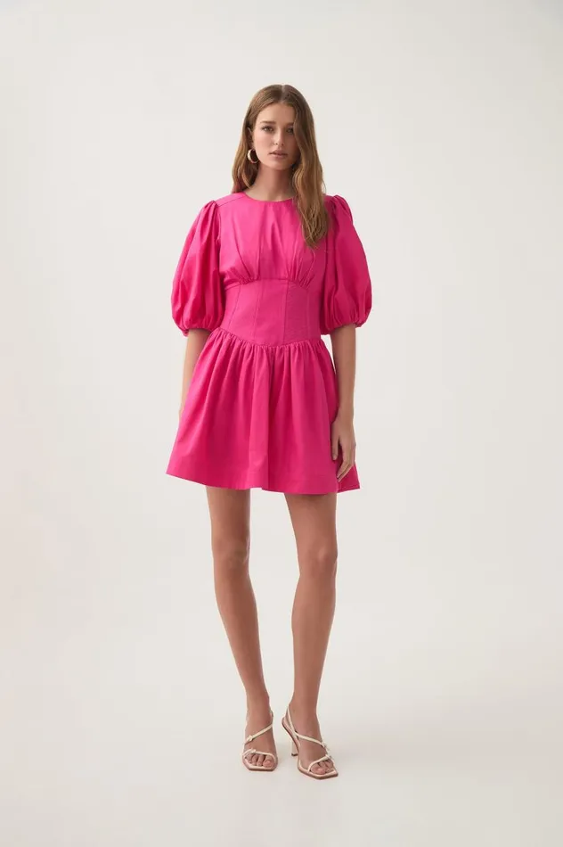 Aje Dresses Billie Corded Mini Dress Azalea Pink 8211 Women