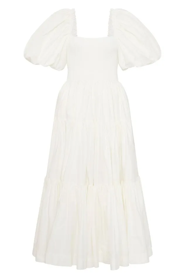 Aje Dresses Casa Puff Sleeve Midi Dress Ivory 8211 Women Aje Dresses Casa Puff Sleeve Midi Dress Ivory 8211 Women