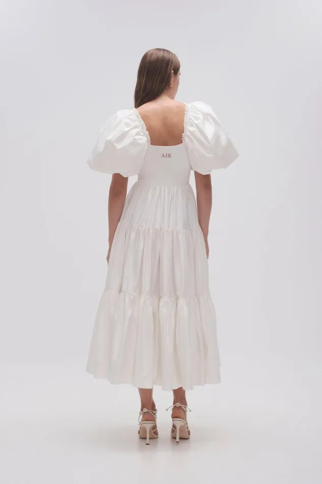 Aje Dresses Casa Puff Sleeve Midi Dress Ivory 8211 Women Aje Dresses Casa Puff Sleeve Midi Dress Ivory 8211 Women