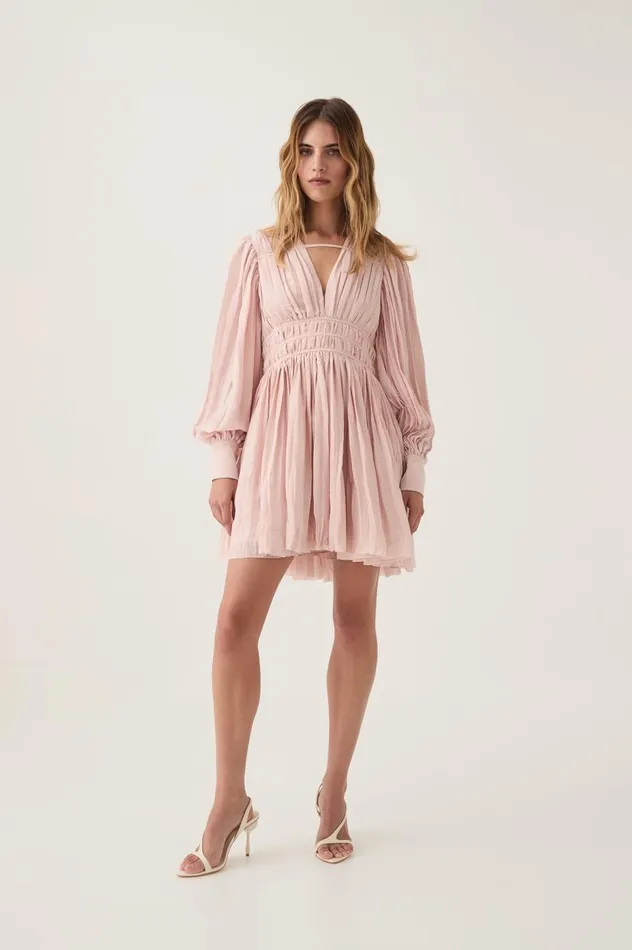 Aje Dresses Catalyst Pleated Mini Dress Blush Pink 8211 Women