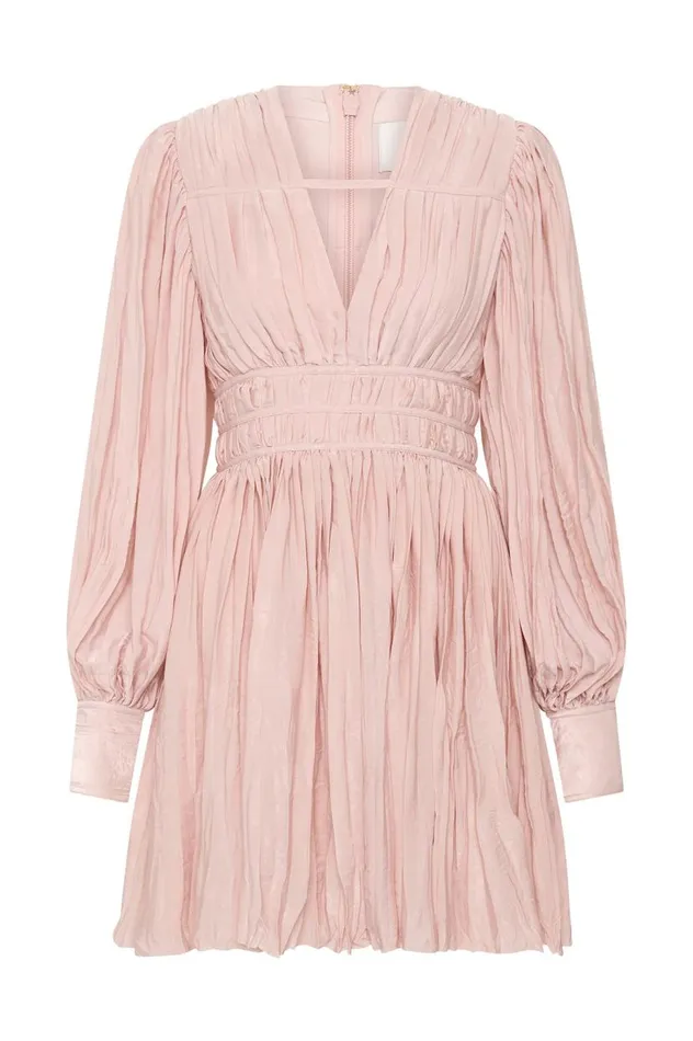 Aje Dresses Catalyst Pleated Mini Dress Blush Pink 8211 Women Aje Dresses Catalyst Pleated Mini Dress Blush Pink 8211 Women
