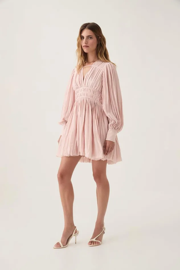Aje Dresses Catalyst Pleated Mini Dress Blush Pink 8211 Women Aje Dresses Catalyst Pleated Mini Dress Blush Pink 8211 Women