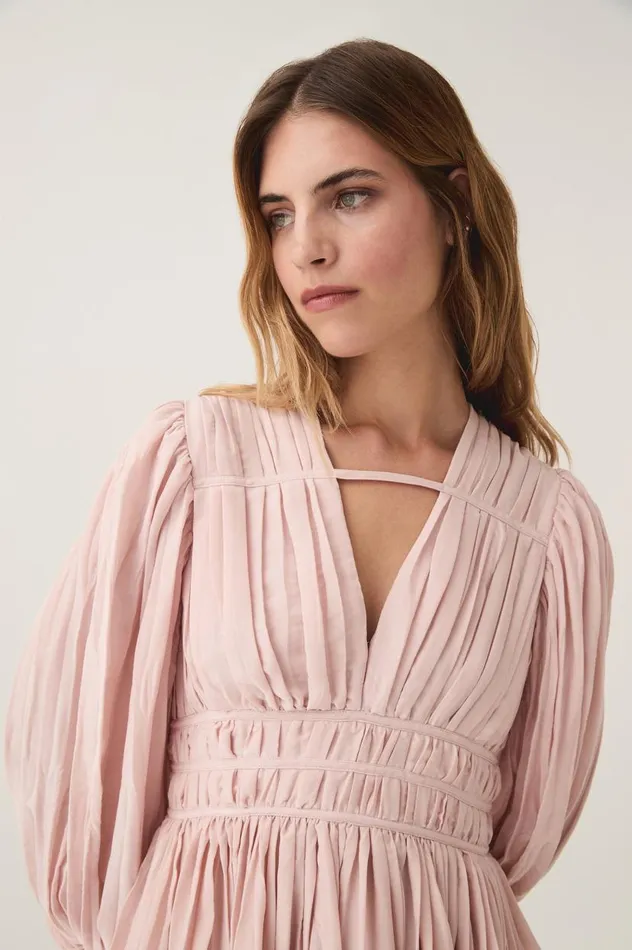 Aje Dresses Catalyst Pleated Mini Dress Blush Pink 8211 Women Aje Dresses Catalyst Pleated Mini Dress Blush Pink 8211 Women