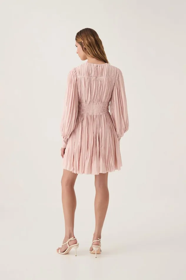 Aje Dresses Catalyst Pleated Mini Dress Blush Pink 8211 Women Aje Dresses Catalyst Pleated Mini Dress Blush Pink 8211 Women