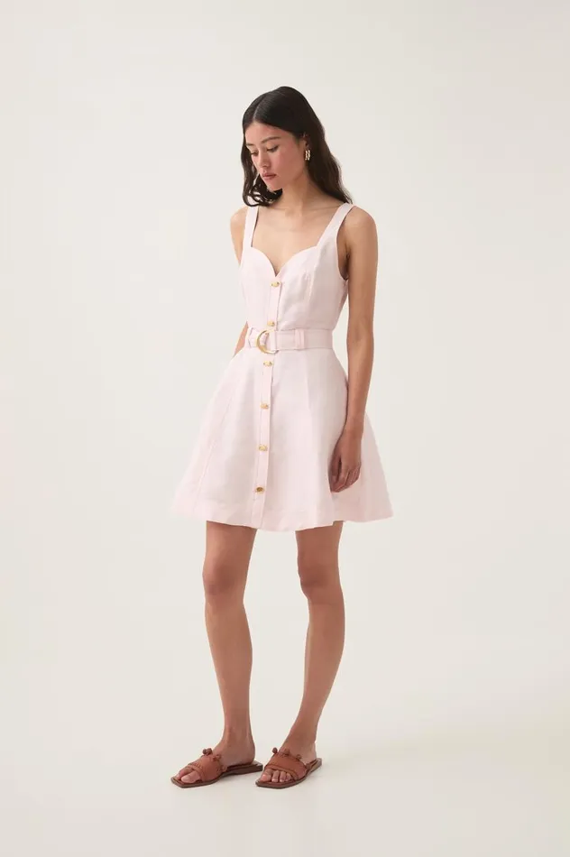 Aje Dresses Clay Belted Mini Dress Pastel Pink 8211 Women