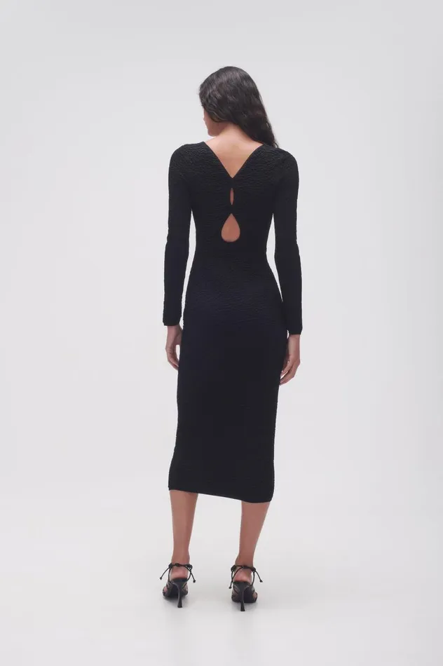 Aje Dresses Echo Bubble Body Dress Black 8211 Women