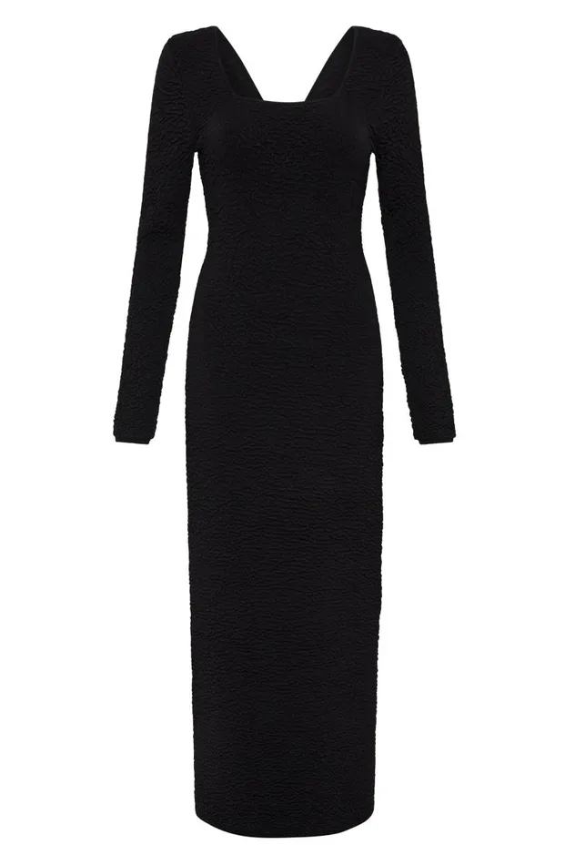 Aje Dresses Echo Bubble Body Dress Black 8211 Women