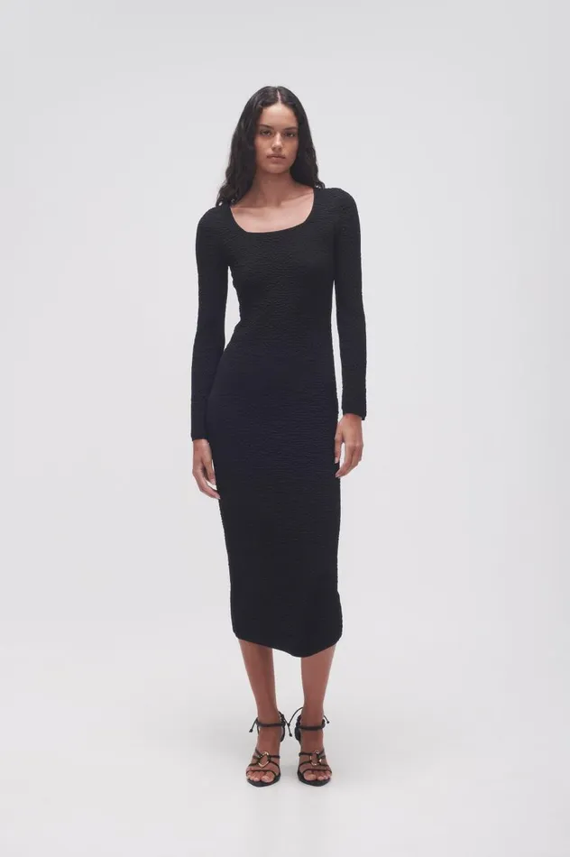 Aje Dresses Echo Bubble Body Dress Black 8211 Women
