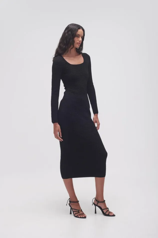 Aje Dresses Echo Bubble Body Dress Black 8211 Women