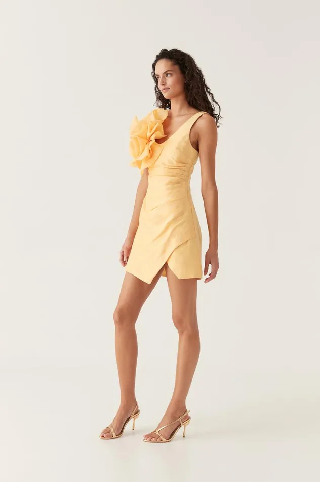 Aje Dresses Energy Mini Dress Marigold Yellow 8211 Women