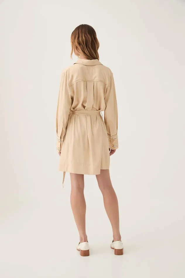 Aje Dresses Enfilade Logo Mini Dress Ecru Beige 8211 Women Aje Dresses Enfilade Logo Mini Dress Ecru Beige 8211 Women
