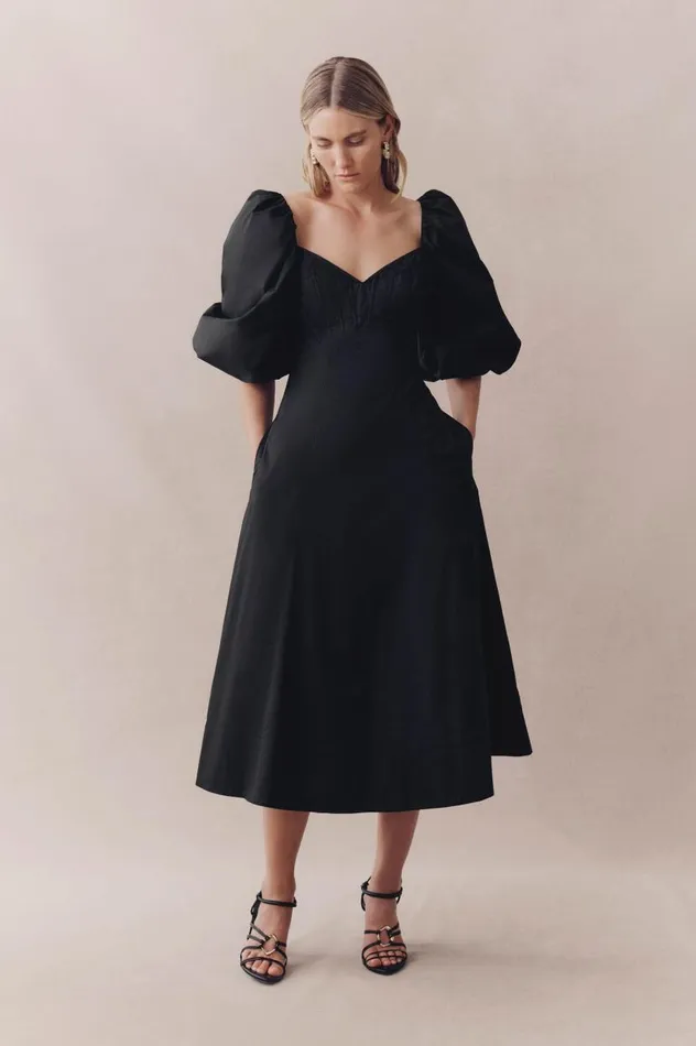 Aje Dresses Hester Corsetted Midi Dress Black 8211 Women