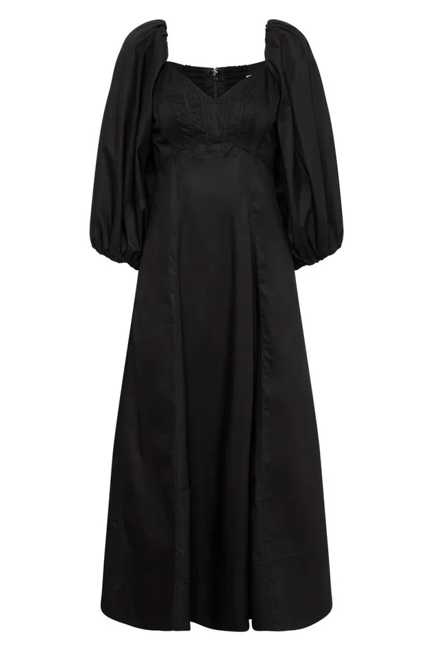 Aje Dresses Hester Corsetted Midi Dress Black 8211 Women
