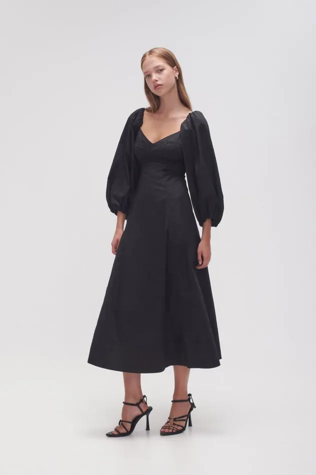 Aje Dresses Hester Corsetted Midi Dress Black 8211 Women