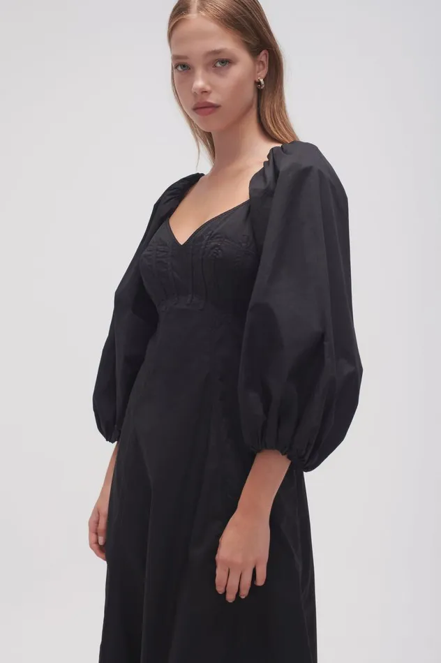 Aje Dresses Hester Corsetted Midi Dress Black 8211 Women