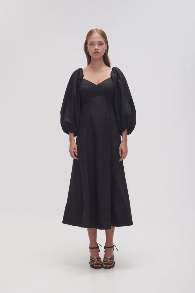 Aje Dresses Hester Corsetted Midi Dress Black 8211 Women