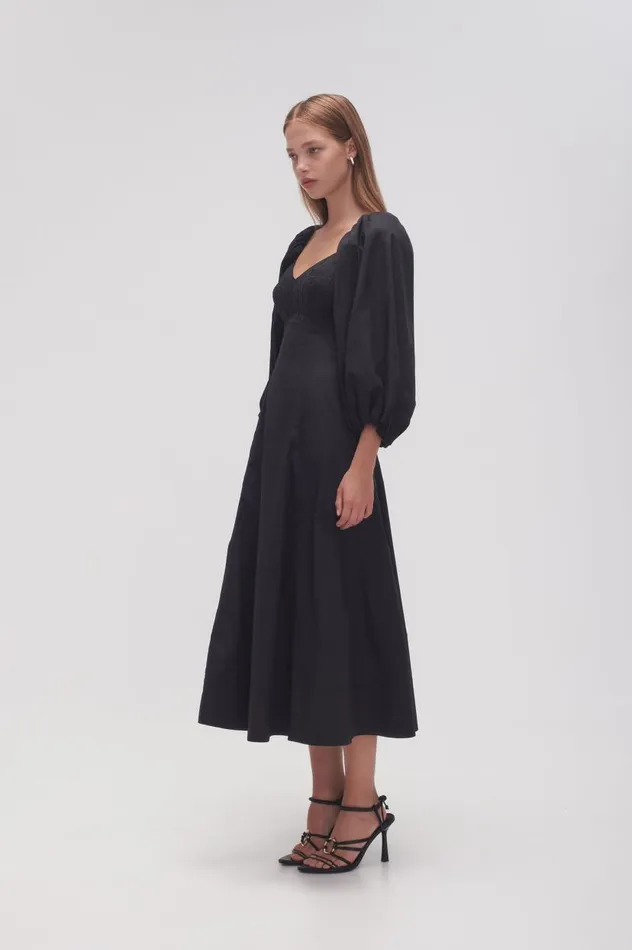 Aje Dresses Hester Corsetted Midi Dress Black 8211 Women