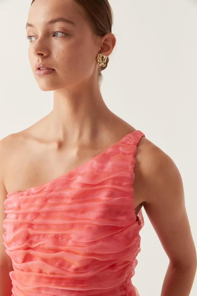 Aje Dresses Mercury Iridescent Mini Dress Coral 8211 Women Aje Dresses Mercury Iridescent Mini Dress Coral 8211 Women